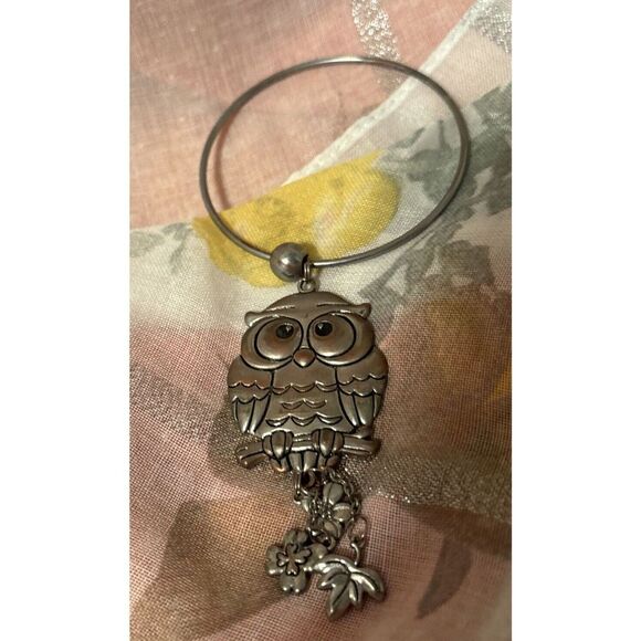 Large OWL key ring approx 2 3/4" round - Picture 1 of 4